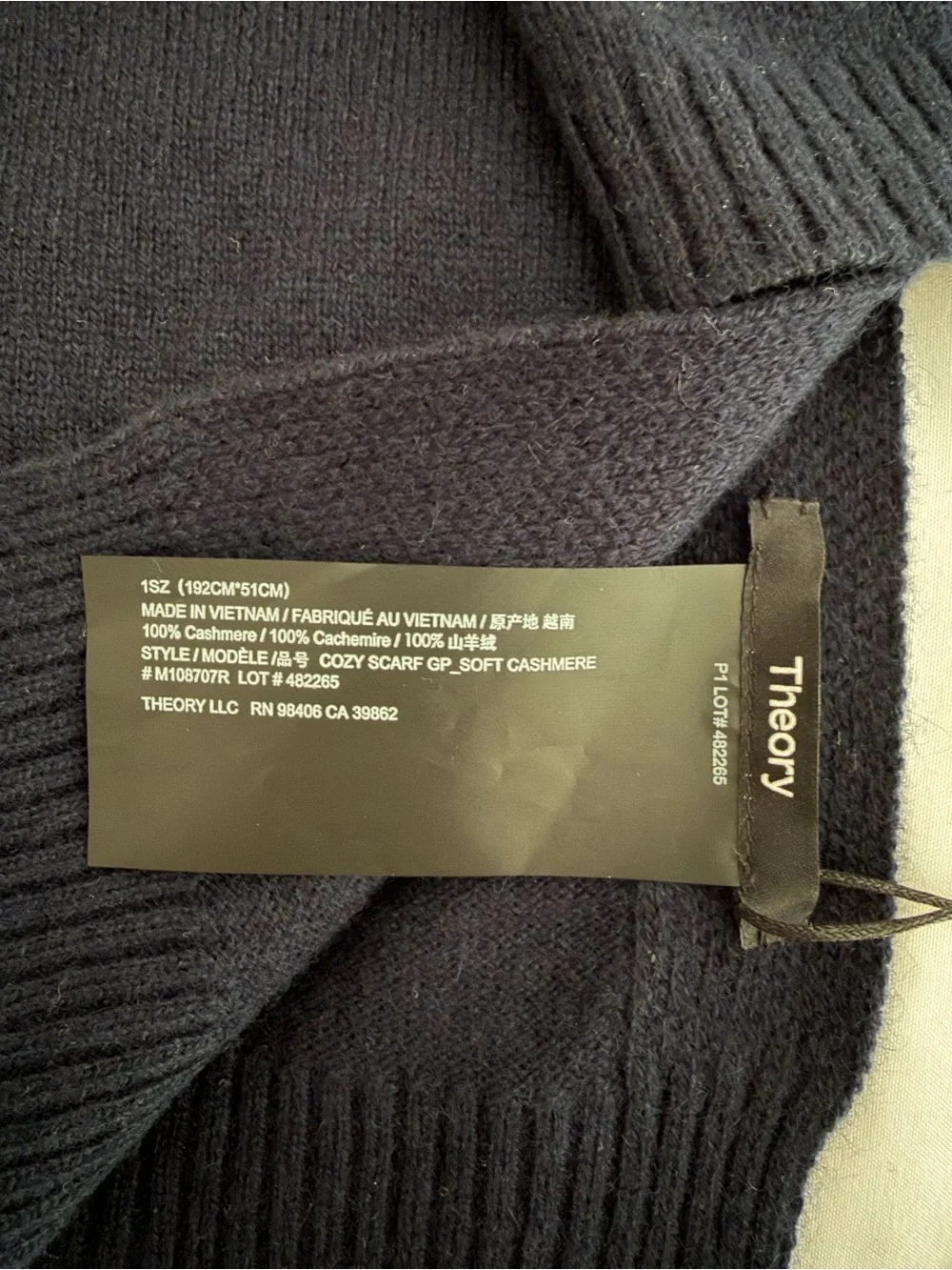 Theory Men's Scarf in Navy Blue